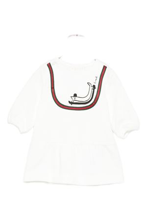 abito in cotone bianco GUCCI KIDS | 828840XJHES9214